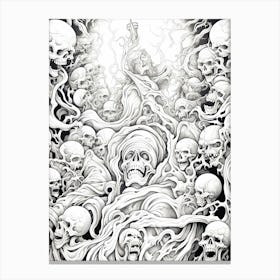 Line Art Inspired By The Last Judgment 2 Canvas Print