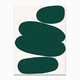 Abstract Bauhaus Shapes Dark Green Canvas Print