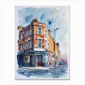 Enfield London Borough   Street Watercolour 3 Canvas Print