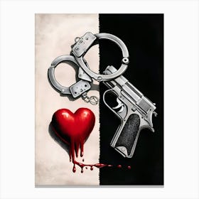 Handcuffs And Heart Canvas Print