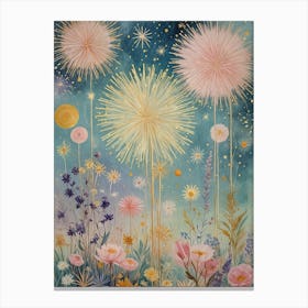 Fireworks and Flowers Canvas Print