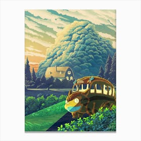 Catbus at sunset Canvas Print