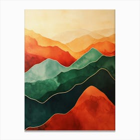 Teal And Orange Landscape 2 Canvas Print