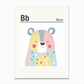 Animals Alphabet Bear 3 Canvas Print