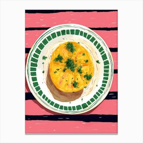 A Plate Of Pumpkins, Autumn Food Illustration Top View 8 Canvas Print