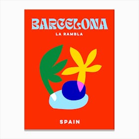 Take me to Barcelona Spain - Minimal Bright Red Summer - Travel series Canvas Print