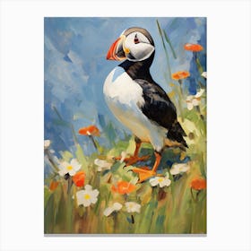 Bird Painting Puffin 3 Canvas Print