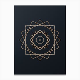 Abstract Geometric Gold Glyph on Dark Teal n.0237 Canvas Print