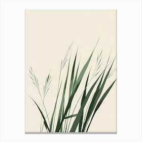 Grass Plant Minimalist Illustration 4 Canvas Print