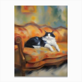 Cat On Couch 2 Canvas Print