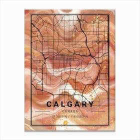 Calgary Map Canvas Print