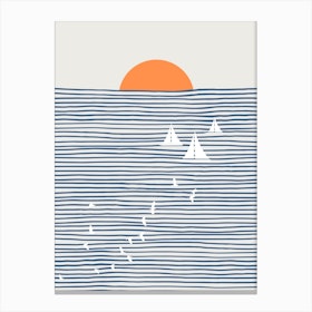 Three White Sails Canvas Print