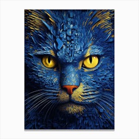 Blue Tripping Cat Canvas Print
