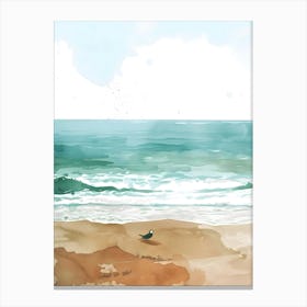 Watercolor Of A Beach 5 Canvas Print