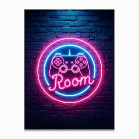 Gaming Room Neon Sign Video Game Poster Canvas Wall Room Decor Canvas Print