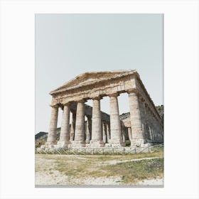 Ancient Greek Temple Of Segesta In Sicily Canvas Print