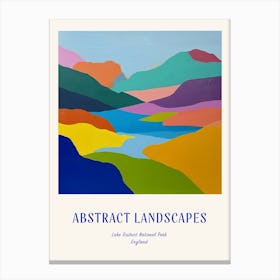 Colourful Abstract Lake District National Park England 4 Poster Blue Canvas Print