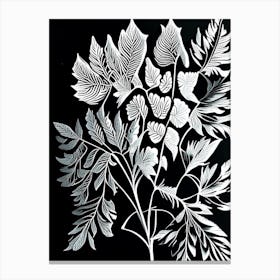Lovage Leaf Linocut 1 Canvas Print