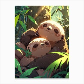 Cute Sloths 2 Canvas Print