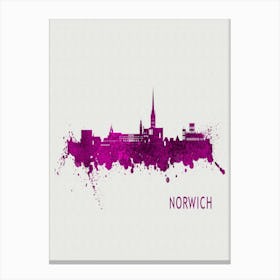 Norwich England City Purple Canvas Print