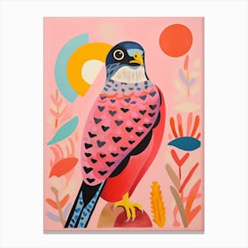 Pink Scandi Falcon 8 Canvas Print