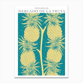 Mercado De La Fruta Pineapples Illustration 4 Poster Canvas Print