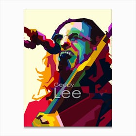 Geddy Lee RUSH Classic Rock Singer Musician Pop Art WPAP Canvas Print