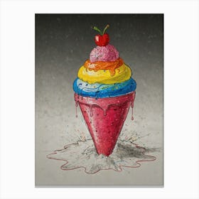 Rainbow Ice Cream Cone 11 Canvas Print