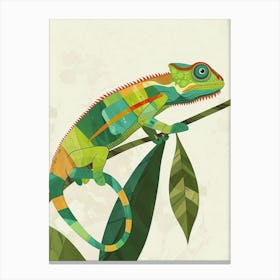 Green Jackson S Chameleon Abstract Modern Illustration 3 Canvas Print
