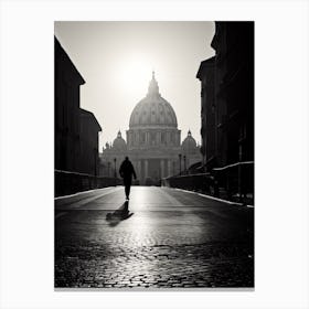 Rome, Italy, Mediterranean Black And White Photography Analogue 4 Canvas Print