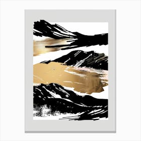 Gold And Black Abstract Painting 30 Canvas Print