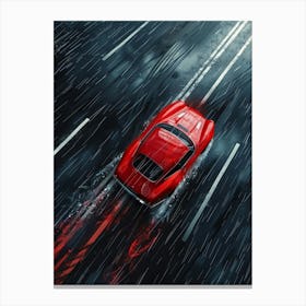 Car Driving In Rain 2 Canvas Print