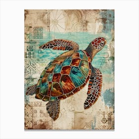 Wallpaper Style Sea Turtle 3 Canvas Print