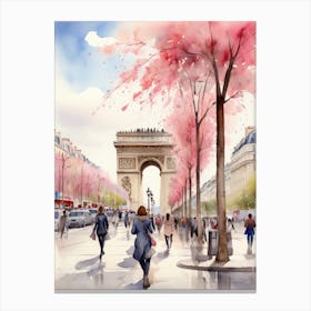 Champs-Elysées Avenue. Paris. The atmosphere and manifestations of spring. 18 Canvas Print