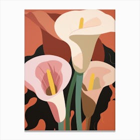 Calla Lilies Flower Big Bold Illustration 4 Canvas Print