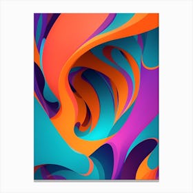 Abstract Colorful Waves Vertical Composition 44 Canvas Print