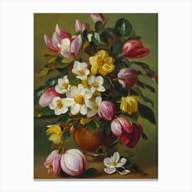 Magnolia Painting 3 Flower Canvas Print