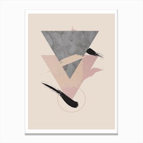 Beige Triangle Abstract Canvas Print