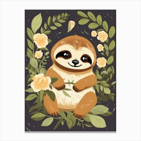 Baby Animal Illustration  Sloth 2 Canvas Print