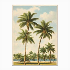 Plage De La Caravelle Guadeloupe Vintage Canvas Print