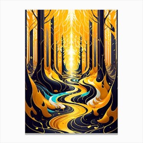 Forest In Flames Canvas Print