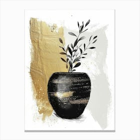 Gold And Black Painting 9 Canvas Print