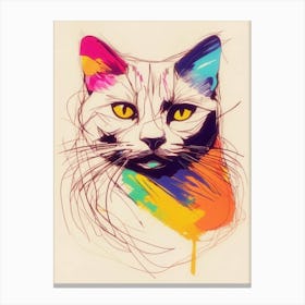 Cat Inspired Drawing Canvas Print