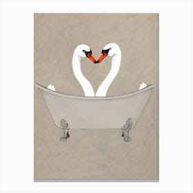 Swans In Bathtub Canvas Print