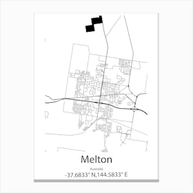 Melton Mowbray,United Kingdom Minimalist Map Canvas Print