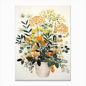 Oranges In A Vase Canvas Print