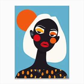 Black Woman With Polka Dots Canvas Print