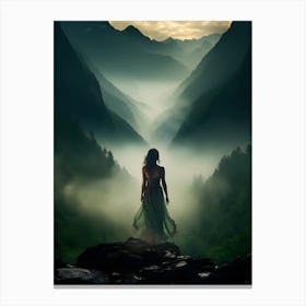 Woman In The Mountains Canvas Print