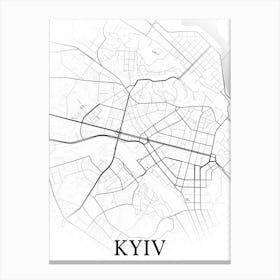 Kyiv, Kiev, Ukraine, City Map, Black And White Fade Design Leinwandbild