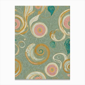 Swirls On Pastel Green Canvas Print